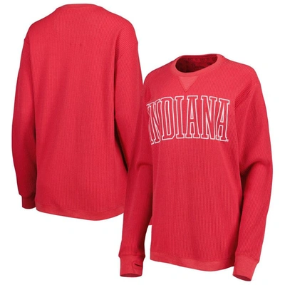 Pressbox Crimson Indiana Hoosiers Surf Plus Size Southlawn Waffle-knit Thermal Tri-blend Long Sleeve