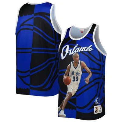 Mitchell & Ness Men's  Grant Hill Blue And Black Orlando Magic Sublimated Player Tank Top In Blue,black