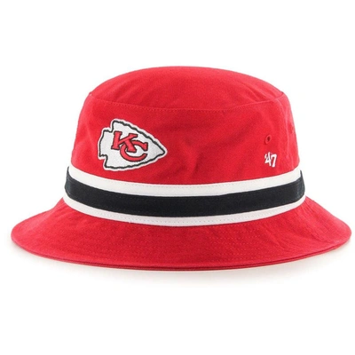 47 ' Red Kansas City Chiefs Striped Bucket Hat