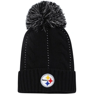 47 ' Black Pittsburgh Steelers Bauble Cuffed Knit Hat With Pom