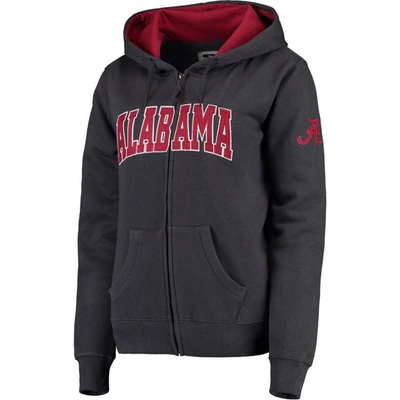 Colosseum Stadium Athletic Charcoal Alabama Crimson Tide Arched Name Full-zip Hoodie