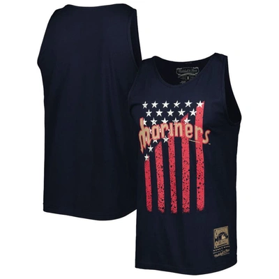 Mitchell & Ness Navy Seattle Mariners Cooperstown Collection Stars And Stripes Tank Top