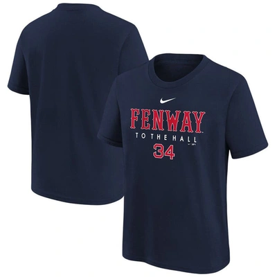 Nike Kids' Youth  David Ortiz Navy Boston Red Sox 2022 Hall Of Fame Number Graphic T-shirt