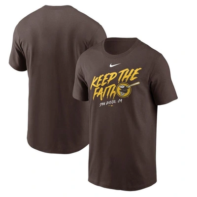 Nike Heathered Grey San Diego Padres Keep The Faith Local Team T-shirt In Brown
