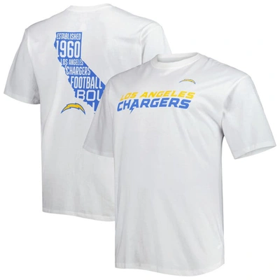 Fanatics Branded White Los Angeles Chargers Big & Tall Hometown Collection Hot Shot T-shirt