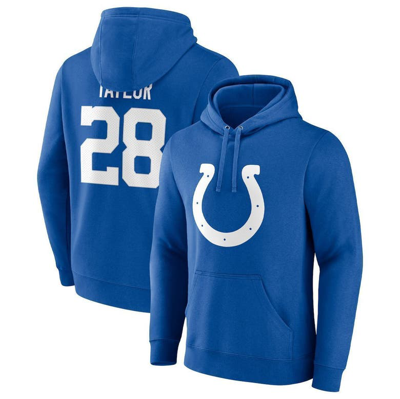 Fanatics Branded Jonathan Taylor Royal Indianapolis Colts Player Icon Name & Number Pullover Hoodie
