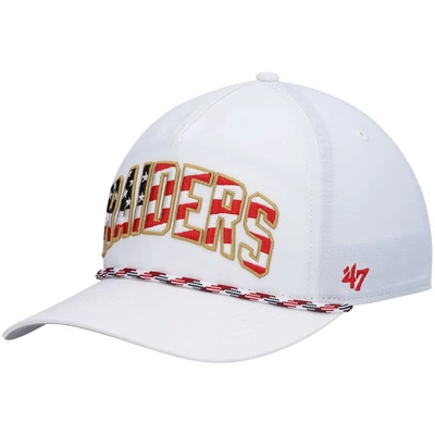 47 ' White Las Vegas Raiders Hitch Stars And Stripes Trucker Adjustable Hat