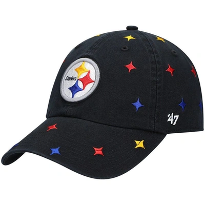 47 ' Black Pittsburgh Steelers Multi Confetti Clean Up Adjustable Hat