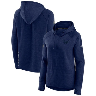 Fanatics Branded Heather Navy Washington Capitals Authentic Pro Road Performance Raglan Pullover Hoo