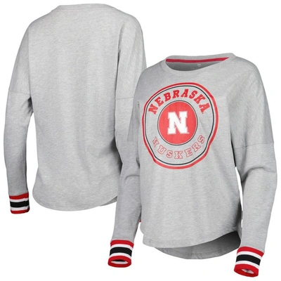 Colosseum Heathered Gray Nebraska Huskers Andy Long Sleeve T-shirt