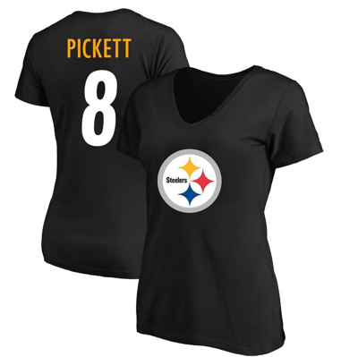Fanatics Kenny Pickett Black Pittsburgh Steelers Plus Size Fair Catch Name & Number V-neck T-shirt