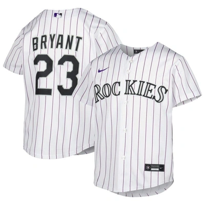 Nike Kids' Youth  Kris Bryant White Colorado Rockies Home Replica Player Jersey