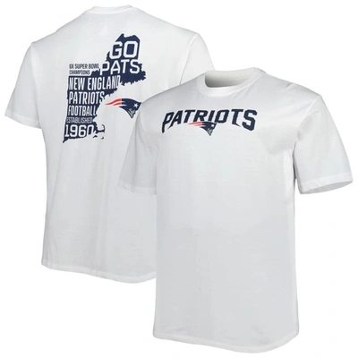 Fanatics Branded White New England Patriots Big & Tall Hometown Collection Hot Shot T-shirt