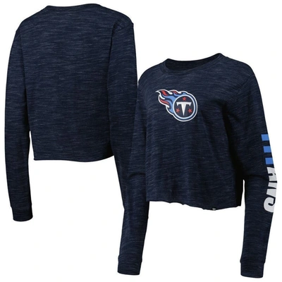 New Era Navy Tennessee Titans Crop Long Sleeve T-shirt
