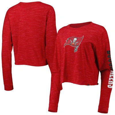 New Era Red Tampa Bay Buccaneers Crop Long Sleeve T-shirt