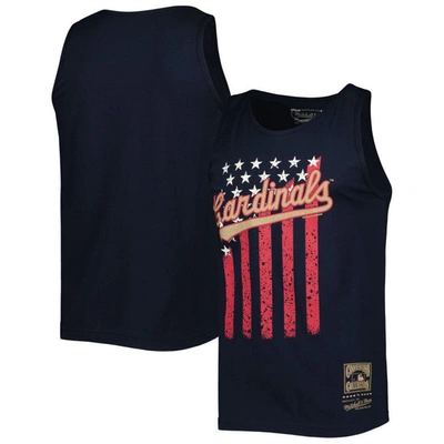 Mitchell & Ness Navy St. Louis Cardinals Cooperstown Collection Stars And Stripes Tank Top