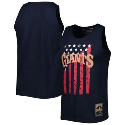 Mitchell & Ness Men's  Navy San Francisco Giants Cooperstown Collection Stars And Stripes Tank Top