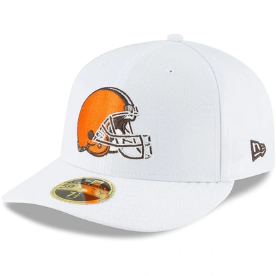 New Era White Cleveland Browns Omaha Low Profile 59fifty Fitted Hat