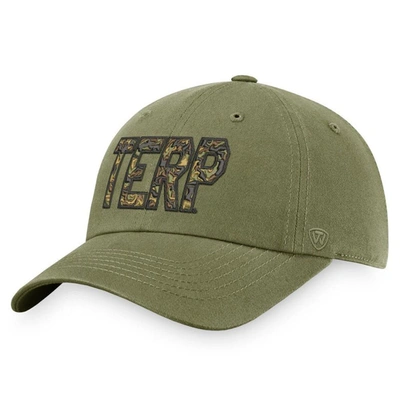 Top Of The World Olive Maryland Terrapins Oht Military Appreciation Unit Adjustable Hat