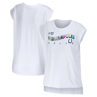 Wear By Erin Andrews White Indianapolis Colts Greetings From Muscle T-shirt
