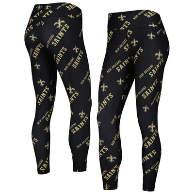 Concepts Sport Black New Orleans Saints Breakthrough Allover Print Leggings