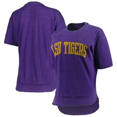 Pressbox Purple Lsu Tigers Arch Poncho T-shirt In Heather Purple