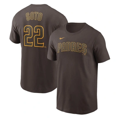 Nike Men's  Juan Soto Brown San Diego Padres Name And Number T-shirt