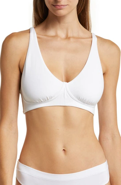 Meundies Feelfree Longline Bralette In White