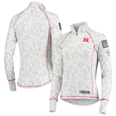 Colosseum White Nebraska Huskers Oht Military Appreciation Officer Arctic Camo Fitted Lightweight 1/
