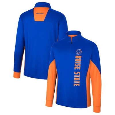 Colosseum Royal Boise State Broncos Bart Quarter-zip Windshirt