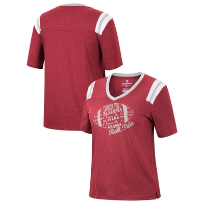 Colosseum Heathered Crimson Alabama Crimson Tide 15 Min Early Football V-neck T-shirt