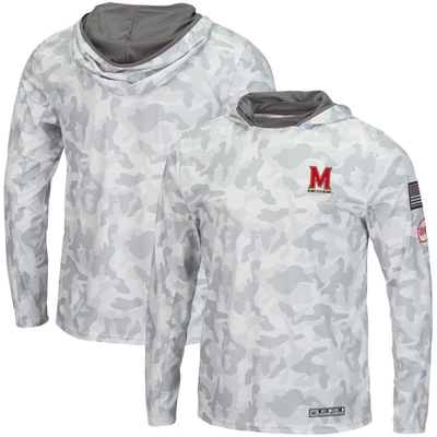 Colosseum Arctic Camo Maryland Terrapins Oht Military Appreciation Long Sleeve Hoodie Top