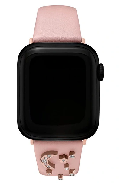 Olivia Burton Women's Blush Leather Apple Watch Strap 38, 40, 41mm