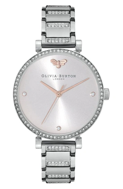 Olivia Burton Belgrave Crystal Bracelet Watch, 32mm In Silver