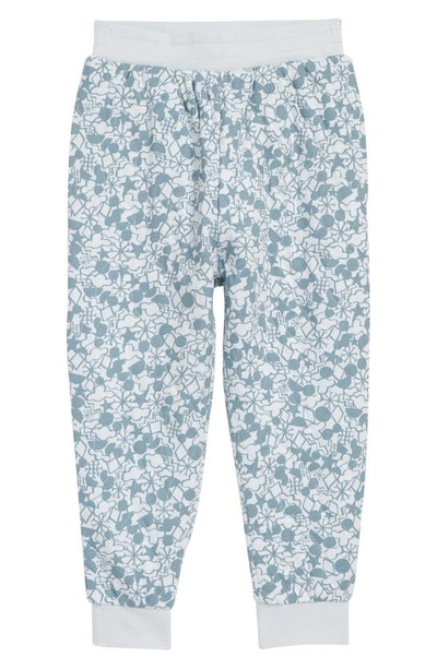 Open Edit Kids' Print Quilted Joggers In Blue Drift Snowy Shapes