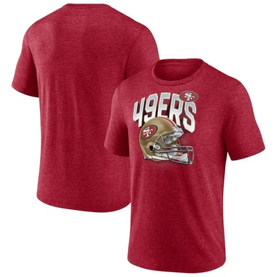 Fanatics Branded Heathered Scarlet San Francisco 49ers End Around Tri-blend T-shirt