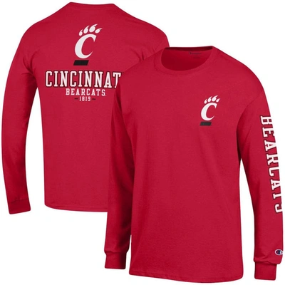 Champion Red Cincinnati Bearcats Team Stack Long Sleeve T-shirt