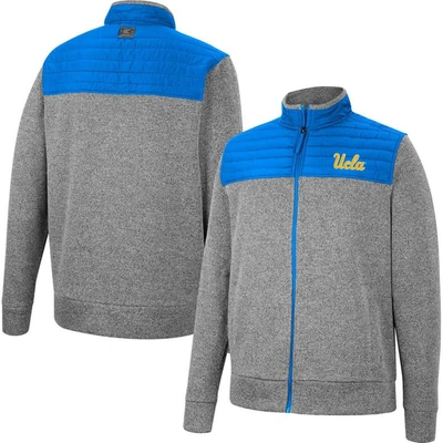 Colosseum Men's  Charcoal, Blue Ucla Bruins Putter Herringbone Full-zip Jacket In Charcoal,blue