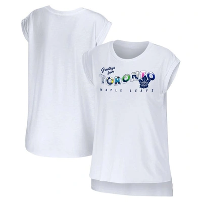 Wear By Erin Andrews White Toronto Maple Leafs Greetings From Muscle T-shirt