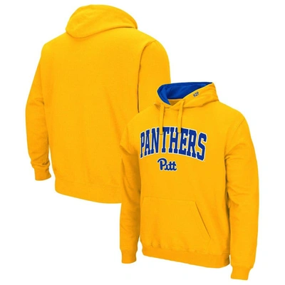 Colosseum Men's  Gold Pitt Trouserhers Arch & Team Logo 3.0 Pullover Hoodie