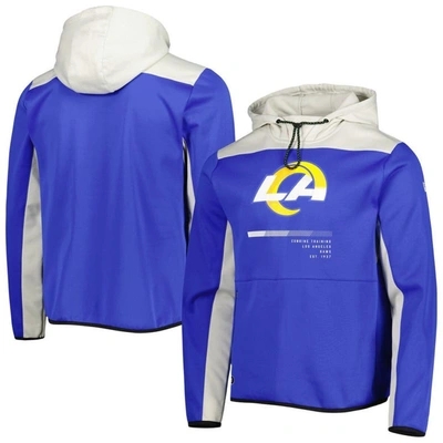 New Era Royal Los Angeles Rams Combine Authentic Hard Hitter Pullover Hoodie