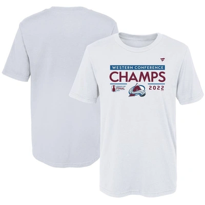 Fanatics Kids' Preschool  Branded White Colorado Avalanche 2022 Western Conference Champions Locker Room T-