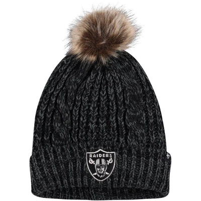 47 ' Black Las Vegas Raiders Logo Meeko Cuffed Knit Hat With Pom