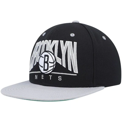 Mitchell & Ness Men's  Black Brooklyn Nets City Arch Snapback Hat