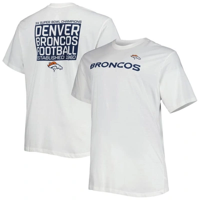 Fanatics Branded White Denver Broncos Big & Tall Hometown Collection Hot Shot T-shirt