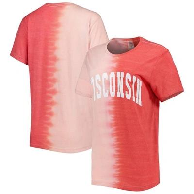 Gameday Couture Red Wisconsin Badgers Find Your Groove Split-dye T-shirt