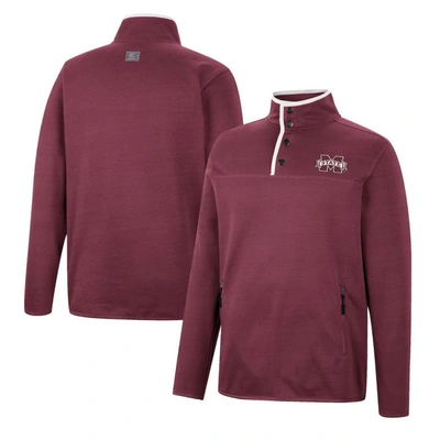 Colosseum Maroon Mississippi State Bulldogs Rebound Quarter-snap Jacket