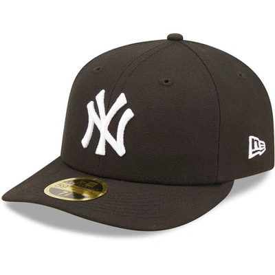 New Era Men's  New York Yankees Black, White Low Profile 59fifty Fitted Hat