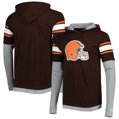 New Era Brown Cleveland Browns Long Sleeve Hoodie T-shirt