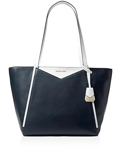 Michael Michael Kors Large Colorblock Leather Shoulder Tote Bag In Admiral